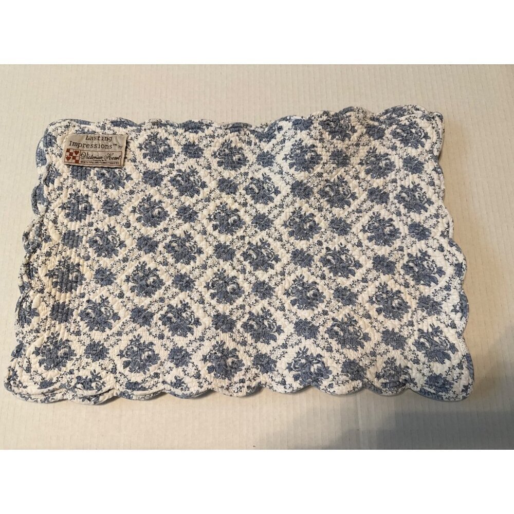 Lasting Impressions Cottage Core Blue Floral Placemat Set of Four 11X17